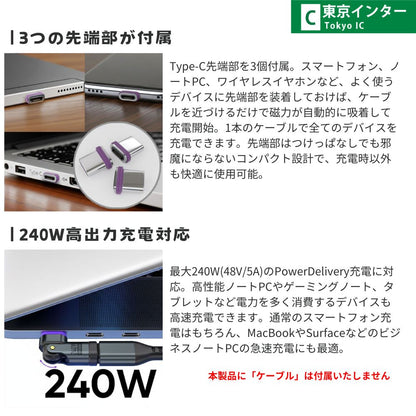 エアリア 世田谷電器 二子玉川ロータリー 東京インター Type-C アダプター 最大240W充電 USB PD対応 スイング 回転 ガジェット 便利グッズ 充電 ケーブル断線防止 AR-C240SW AR-C240MG3