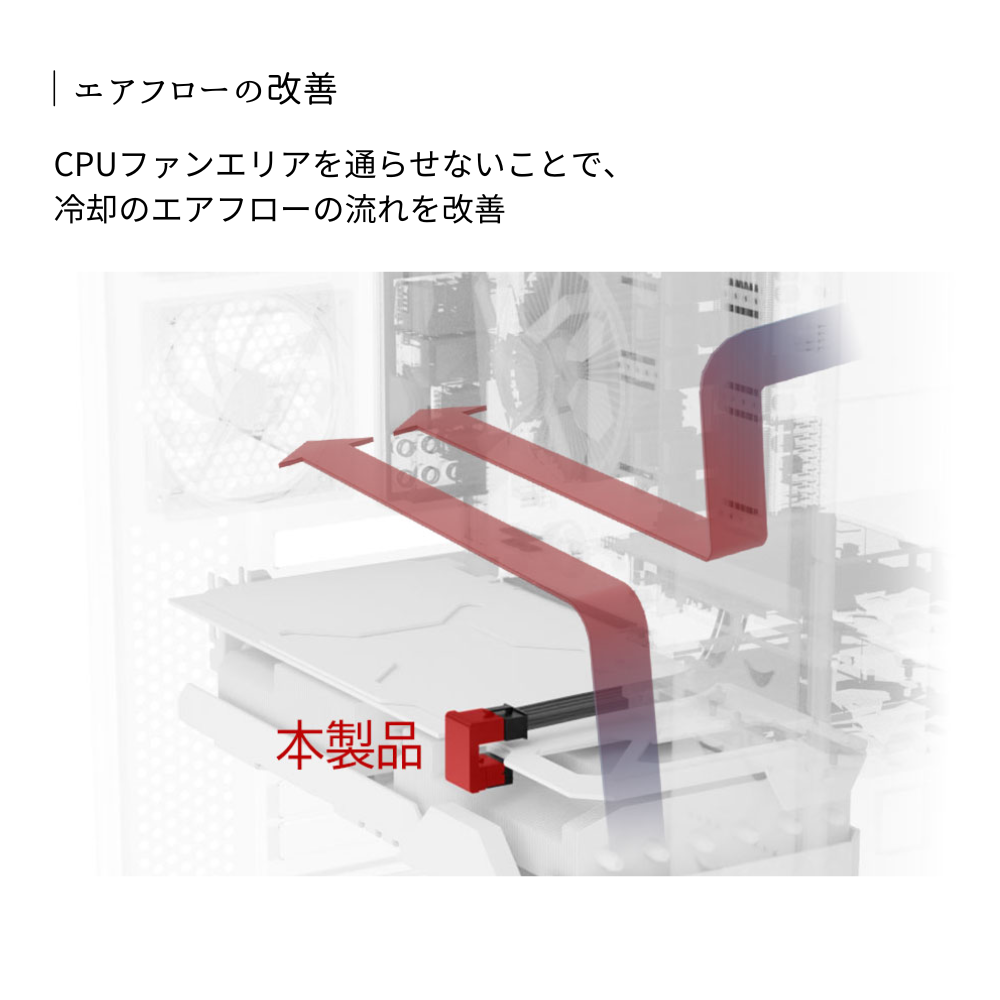 エアリア 世田谷電器 上北沢&下北沢 ビデオカード8ピン電源をUターン、魅せる配線。上北沢&下北沢/AR-VGA8PUD