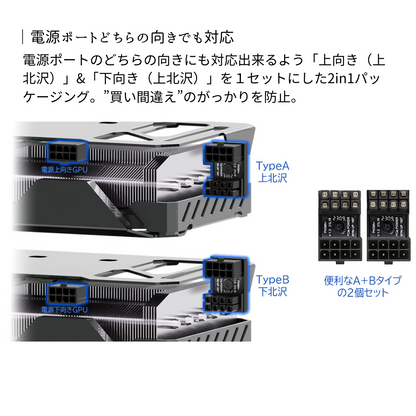 エアリア 世田谷電器 上北沢&下北沢 ビデオカード8ピン電源をUターン、魅せる配線。上北沢&下北沢/AR-VGA8PUD