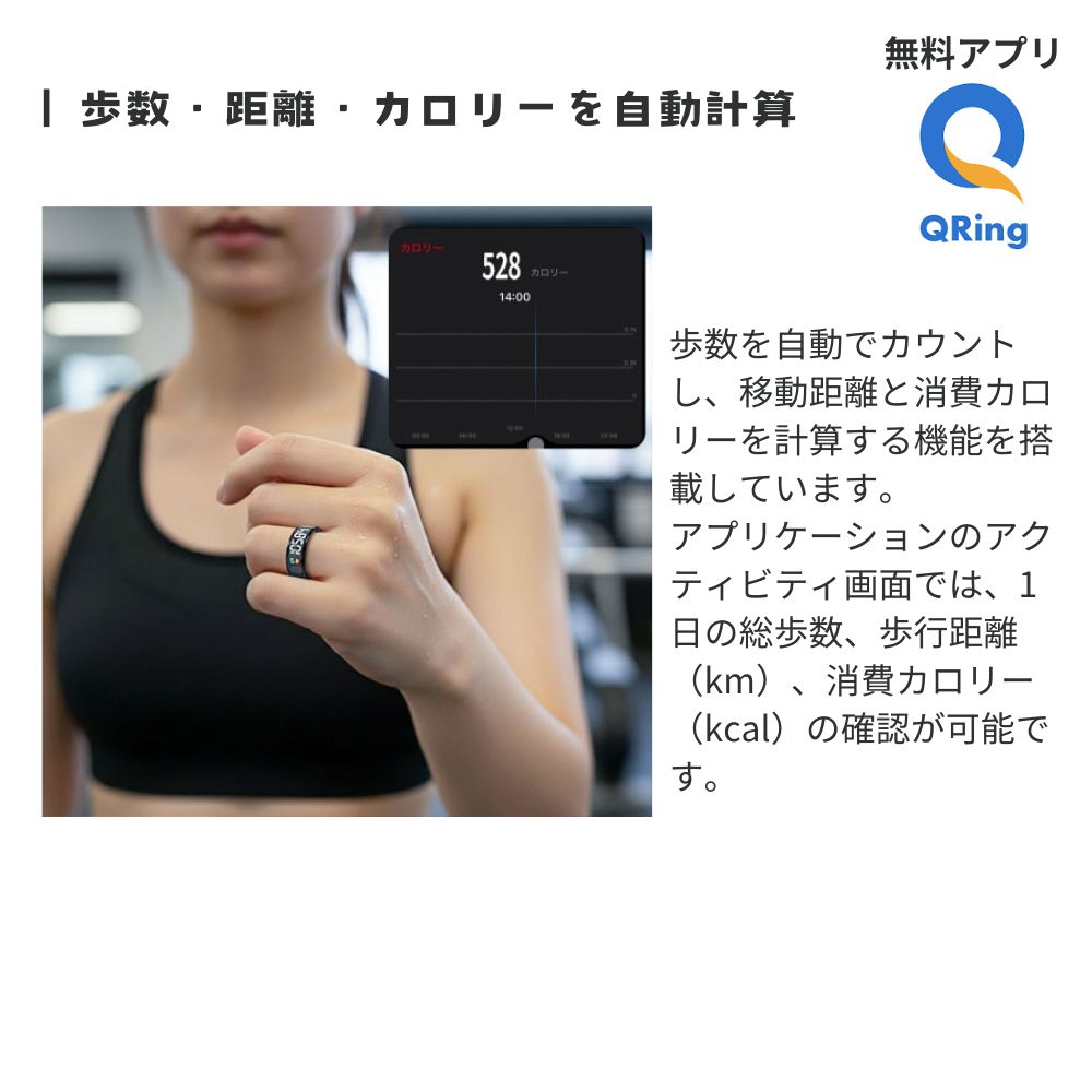 エアリア スマートリング 指輪型 LCD画面表示 心拍数 歩数 睡眠管理 健康管理 アプリ連携 ウェアラブル 時間 時計 運動計測 生活防水 睡眠 健康管理 (非医療機器) ガジェット 新しい おしゃれ かわいい ARR-R12