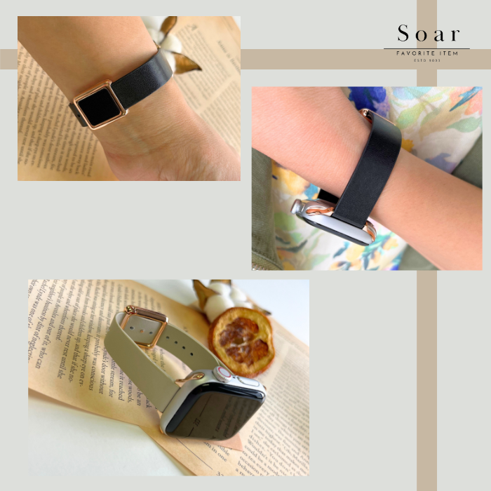 Soar｜ Luna ルナ ｜ ソア アップルウォッチバンド【38mm/40mm/41mm】対応 Luna ルナ GL-AWB001 可愛い かわいい フェミニン 腕時計 時計 ベルト バンド レディース スマートウォッチ プレゼント apple watch series1.2.3.4.SE.5.6.7.8 38mm 40mm 41mm カバー レザー