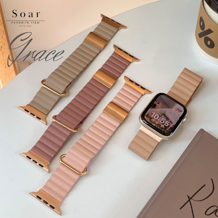 Soar｜Grace グレイス｜Soar ソア アップルウォッチバンド【38mm/40mm/41mm】対応 Grace グレイス gl-awb003 マグネット スモーキー かわいい フェミニン ベルト バンド レディース ブランド プレゼント くすみ 上品 大人っぽい 落ち着いた 品 クラシカル apple watch series1.2.3.4.SE.5.6.7.8
