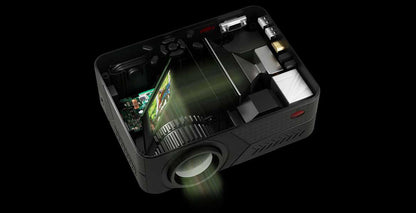 エアリア  LEDプロジェクター 第３世代 PJHD03B ワイヤレス接続 LED プロジェクター 三脚付属 小型 最大150インチ相当 大画面 フルHD 内蔵スピーカー 2500ルーメン 明るい スマホ ゲーム機器 パソコン DVDプレーヤー接続可 LED PROJECTOR3