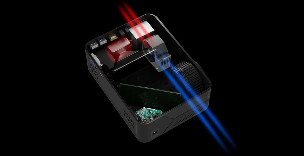 エアリア  LEDプロジェクター 第３世代 PJHD03B ワイヤレス接続 LED プロジェクター 三脚付属 小型 最大150インチ相当 大画面 フルHD 内蔵スピーカー 2500ルーメン 明るい スマホ ゲーム機器 パソコン DVDプレーヤー接続可 LED PROJECTOR3