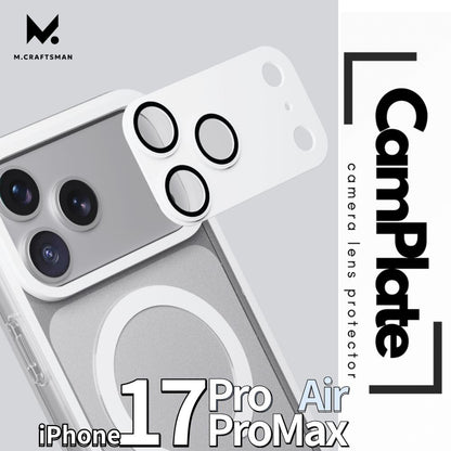 【direct！choice】M.Craftsman CamPlate カメラレンズプロテクター iPhone17 iPhone17Pro iPhone17ProMax iPhone Air 高品質アルミ 9H硬度 貼付け簡単 エムクラフトマン カムプレート 対応 アルミ合金製 レンズ保護カバー 9H 耐衝撃 耐傷 気泡防止 画質そのまま 高級感 デザイン カメラ保護
