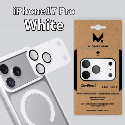 【direct！choice】M.Craftsman CamPlate カメラレンズプロテクター iPhone17 iPhone17Pro iPhone17ProMax iPhone Air 高品質アルミ 9H硬度 貼付け簡単 エムクラフトマン カムプレート 対応 アルミ合金製 レンズ保護カバー 9H 耐衝撃 耐傷 気泡防止 画質そのまま 高級感 デザイン カメラ保護