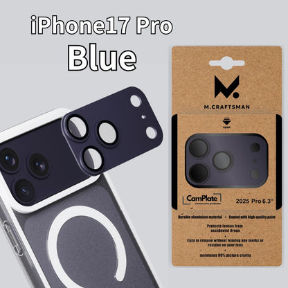 【direct！choice】M.Craftsman CamPlate カメラレンズプロテクター iPhone17 iPhone17Pro iPhone17ProMax iPhone Air 高品質アルミ 9H硬度 貼付け簡単 エムクラフトマン カムプレート 対応 アルミ合金製 レンズ保護カバー 9H 耐衝撃 耐傷 気泡防止 画質そのまま 高級感 デザイン カメラ保護