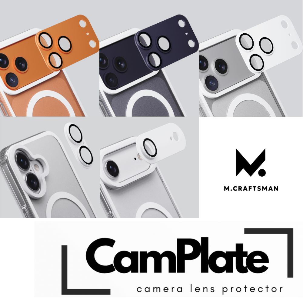 【direct！choice】M.Craftsman CamPlate カメラレンズプロテクター iPhone17 iPhone17Pro iPhone17ProMax iPhone Air 高品質アルミ 9H硬度 貼付け簡単 エムクラフトマン カムプレート 対応 アルミ合金製 レンズ保護カバー 9H 耐衝撃 耐傷 気泡防止 画質そのまま 高級感 デザイン カメラ保護
