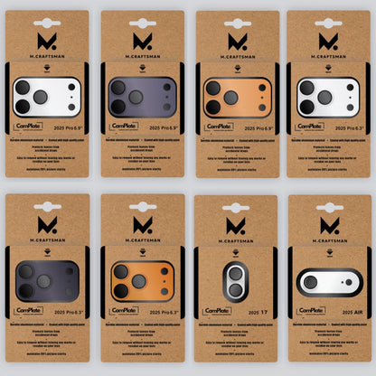 【direct！choice】M.Craftsman CamPlate カメラレンズプロテクター iPhone17 iPhone17Pro iPhone17ProMax iPhone Air 高品質アルミ 9H硬度 貼付け簡単 エムクラフトマン カムプレート 対応 アルミ合金製 レンズ保護カバー 9H 耐衝撃 耐傷 気泡防止 画質そのまま 高級感 デザイン カメラ保護