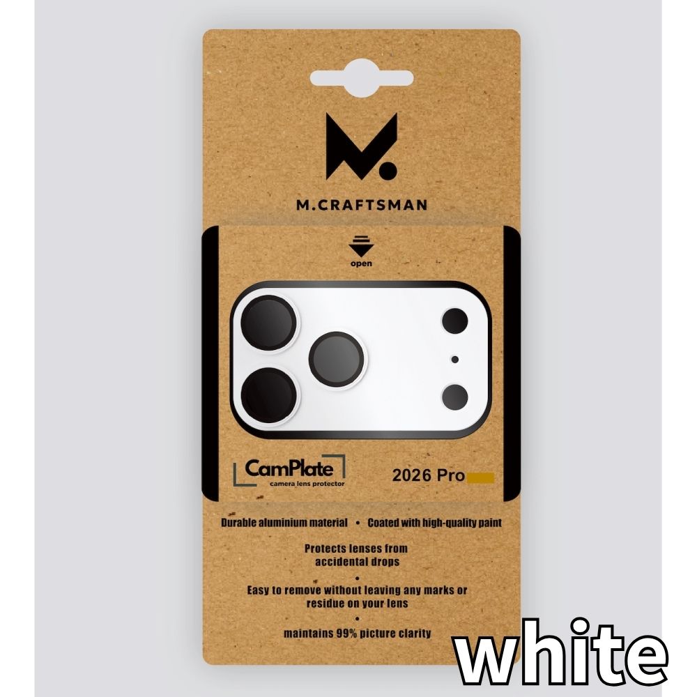 （予約9月下旬発売）【direct！choice】M.Craftsman CamPlate カメラレンズプロテクター iPhone18Pro iPhone18ProMax 高品質アルミ 9H硬度 貼付け簡単 エムクラフトマン カムプレート 対応 アルミ合金製 レンズ保護カバー 9H 耐衝撃 耐傷 気泡防止 画質そのまま 高級感 デザイン カメラ保護