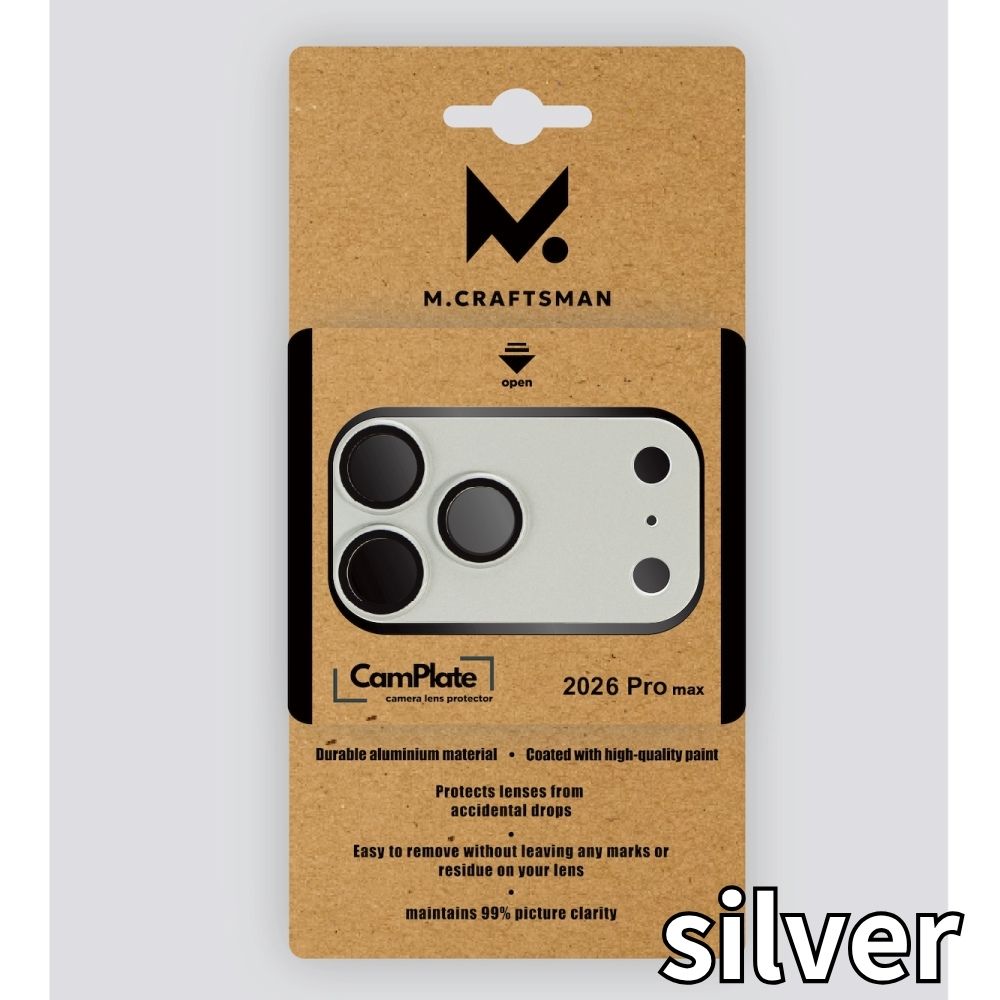 （予約9月下旬発売）【direct！choice】M.Craftsman CamPlate カメラレンズプロテクター iPhone18Pro iPhone18ProMax 高品質アルミ 9H硬度 貼付け簡単 エムクラフトマン カムプレート 対応 アルミ合金製 レンズ保護カバー 9H 耐衝撃 耐傷 気泡防止 画質そのまま 高級感 デザイン カメラ保護