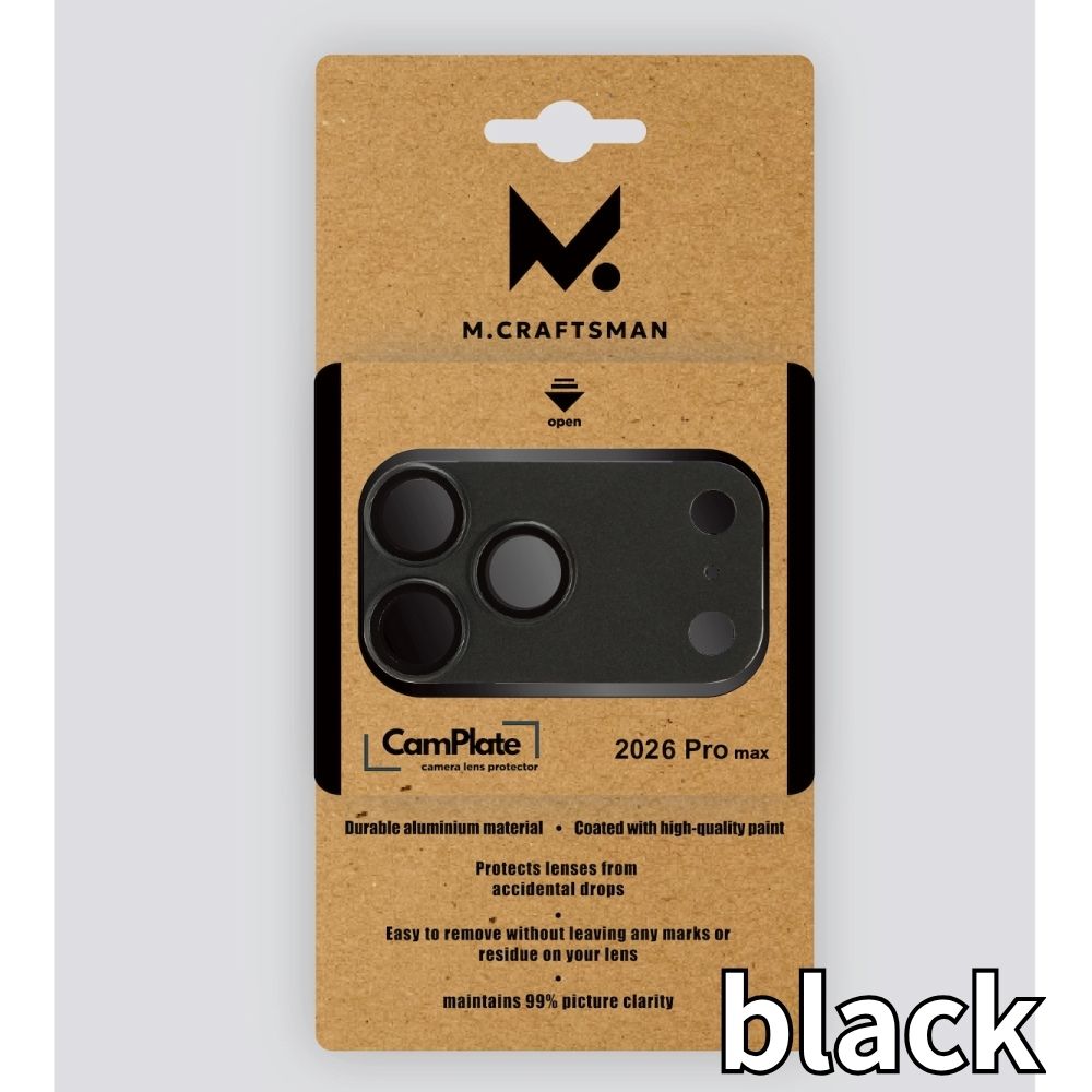 （予約9月下旬発売）【direct！choice】M.Craftsman CamPlate カメラレンズプロテクター iPhone18Pro iPhone18ProMax 高品質アルミ 9H硬度 貼付け簡単 エムクラフトマン カムプレート 対応 アルミ合金製 レンズ保護カバー 9H 耐衝撃 耐傷 気泡防止 画質そのまま 高級感 デザイン カメラ保護
