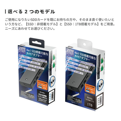 エアリア M.2 SSD搭載可能な外付けマルチアダプター【MULTI COMBO ADAPTER "Type One" / SD-CMULTIM2】SSD搭載 非搭載 両モデル販売中！ USB2.0ｘ2ポート 増設 拡張 USB3.1 Gen2 高速転送 SD-CMULTIM2 タイプワン