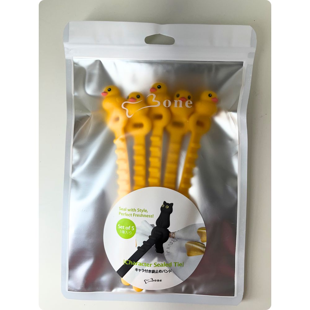 BONE 5本１セット ケーブルキーパー アヒル ネコ ダック 袋止めバンド シリコン 結束バンド かわいい バンド ケーブルマネージメント ケーブルクリップ 多機能 結束バンド コード まとめる オフィス キッチン 机 収納 整理 配線整理 デスク周り 便利グッズ
