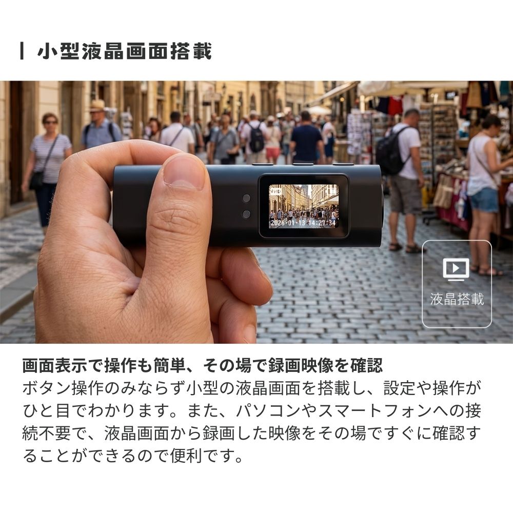 エアリア  カムグラッシーズ ウェアラブルカメラ メガネ装着 目線録画 フルHD 1080P 液晶搭載 WiFi対応 小型カメラ ハンズフリー撮影 SD-GCAM CAM-GLASSES 作業記録 釣り DIY ドライブ