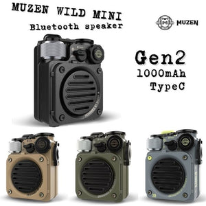 【direct！choice】MUZEN ミューゼン Wild mini Gen2 第二世代 TypeC充電 コンパクト ワイヤレス スピーカー Bluetooth ポータブル 防水 IPX5 ミリタリー アウトドア 防水 ソロ タフ 頑丈 キャンプ グランピング SOS フラッシュライト 最大6時間連続再生 ミューゼン ワイルドミニ