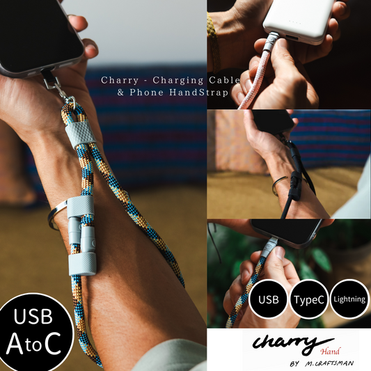 【direct！choice】M.Craftsman エムクラフトマン Charry チャーリー 充電ケーブル内蔵 ストラップ ストラップカード S+SC ネック ショルダー ハンドストラップ ストラップ付属 首かけ ネックストラップ ハンズフリー おしゃれ かわいい かっこいい スマホショルダー ガジェット 便利グッズ タイプC クラフトマン