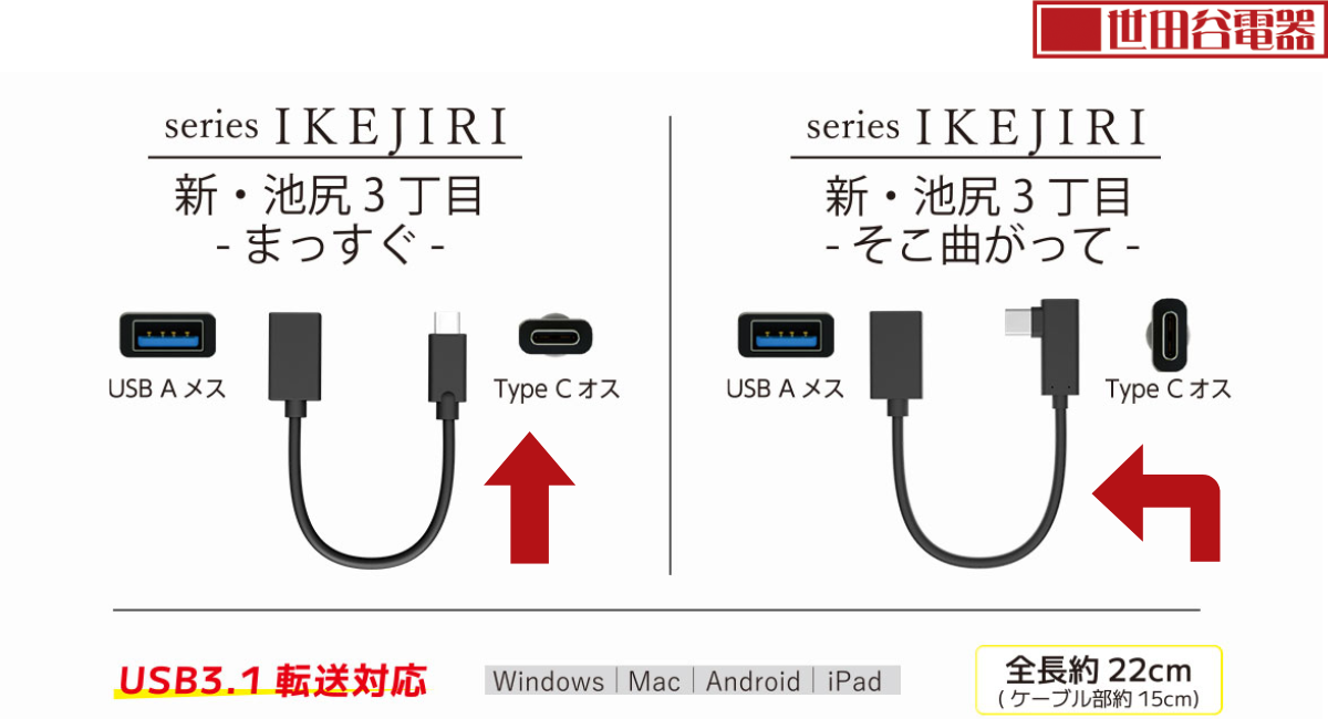 エアリア 新・池尻3丁目 世田谷電器シリーズ TypeC USB 3.1 ホスト