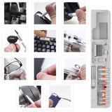 エアリア パムクリ パームレストに収まる デジモノ掃除 15ツール収納 クリーニングキット 収納式スマホスタンド リストレスト ハンドレスト 手首クッション 手首サポート リストパッドホワイト ブラック MS-PACL