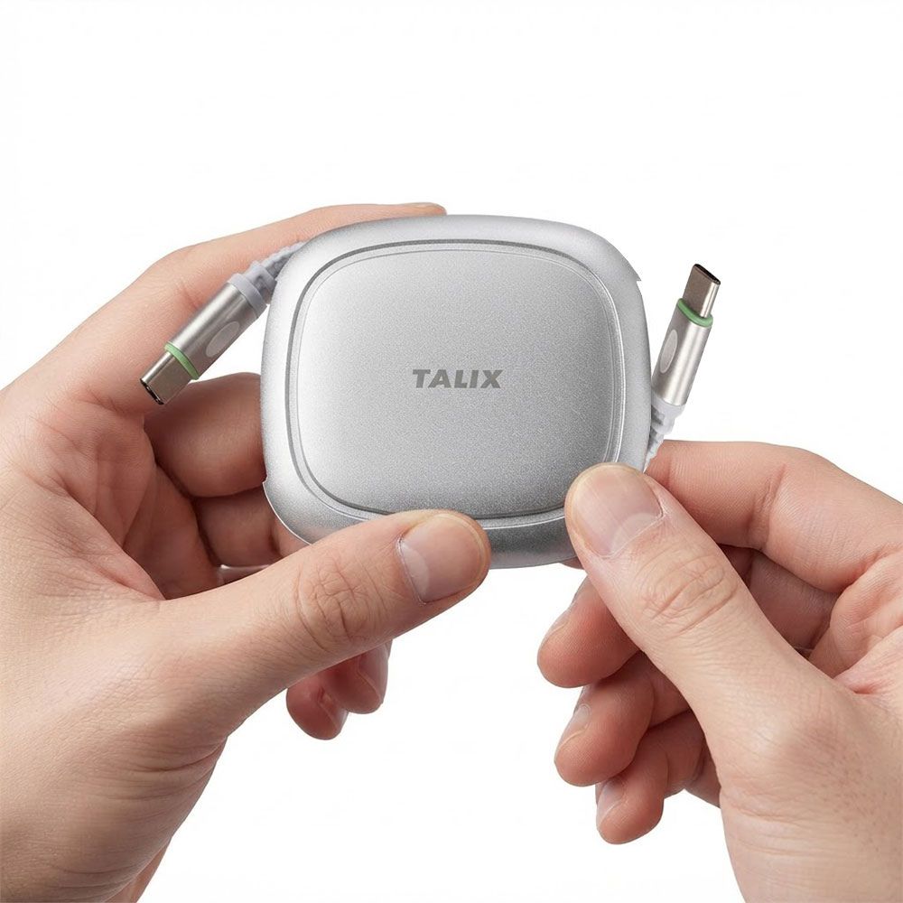 （予約/7月23日発売）TALIX Qlex USB Type-C ケーブル 巻き取り 240W PD3.2 USB-C 急速充電 1.2m 高耐久 メッシュケーブル USB-IF認証 E-Marker データ転送 480Mbps コンパクト MacBook iPhone 16 Android ノートPC タリックス Qlex Retractable Cable 4X91U36695 エアリア