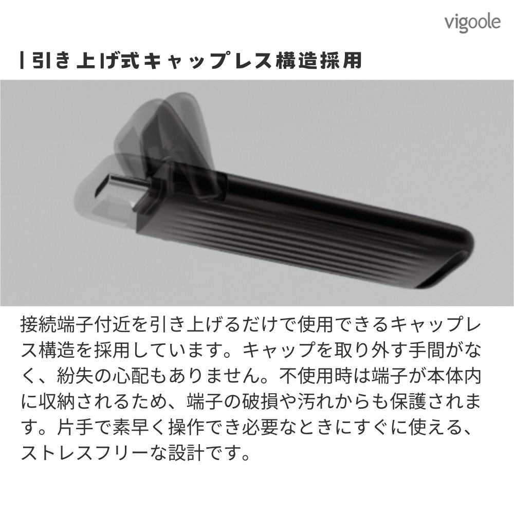 Vigoole ビグール スティック型ポータブルSSD 1TB 2TB 大容量 TypeC 2,000MB/sを実現する次世代転送 発熱を効率良く冷却する金属ボディ USB3.2 GEN2x2 外付けSSD 持ち運び シンプル コンパクト windows Mac iPad iPhone android ストレージ問題