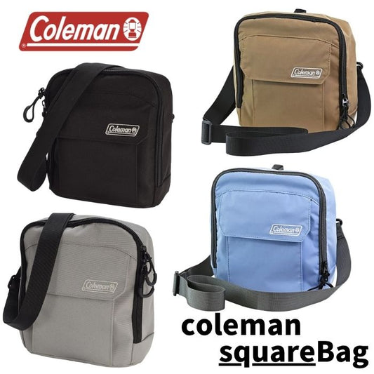 【direct！choice】コールマン Coleman スクエアショルダー おしゃれ かわいい かっこいい しっかり アウトドア プレゼント カメラ ライセンス品 縦 横 ショルダーストラップ サコッシュキッズ 手ぶら チャック ポケット 軽い 散歩 カジュアル 夏 冬