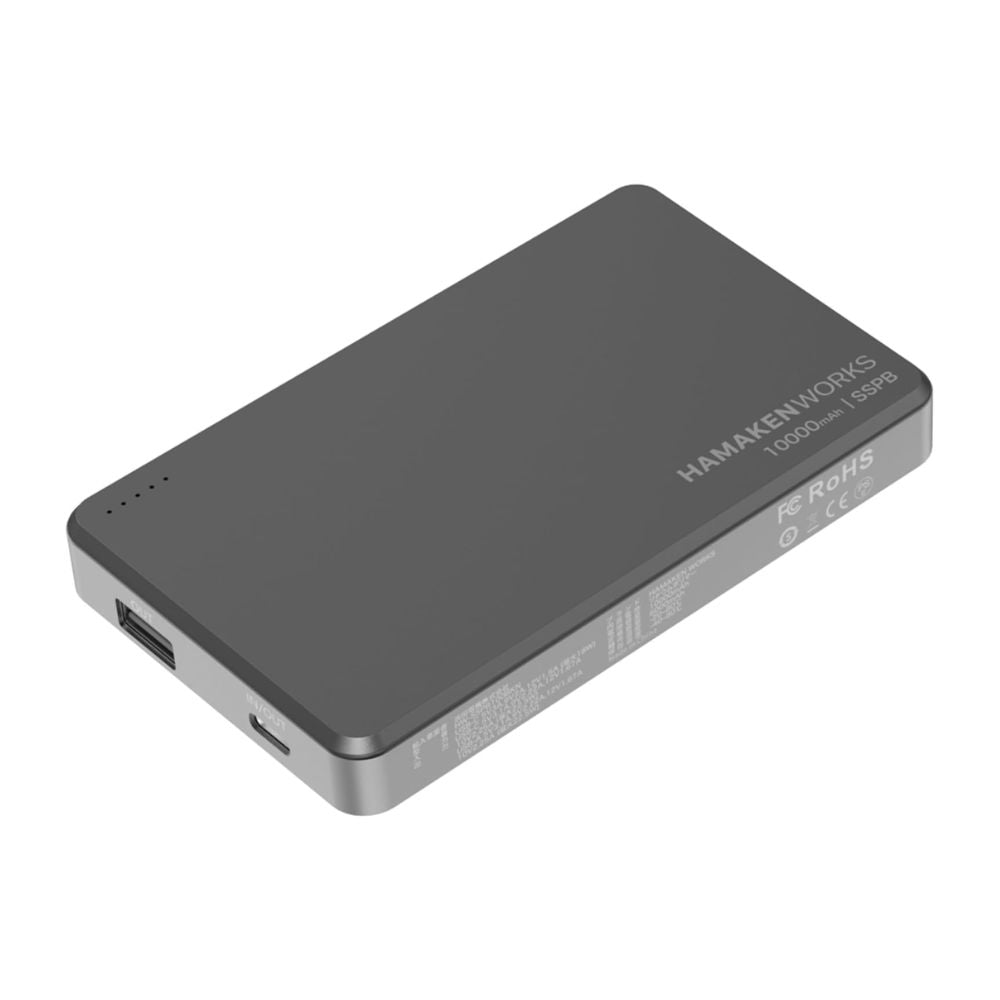 PSE試験合格品新品 OUTDOOR BATTERY 10000mAh グレー DE-NEST-10000BE_01k.jpg