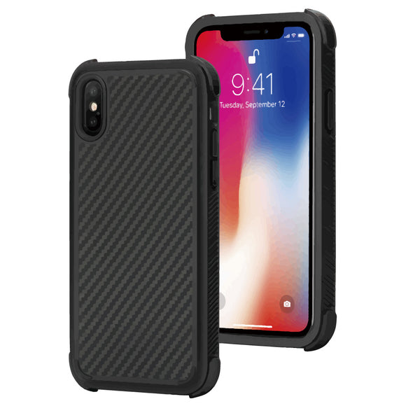 旧機種対象！棚卸SALE！【訳あり/新品】PITAKA MagCasePro iPhone X 専用ケース 5層構造 スマホケース 軍用防弾チョッキ素材アラミド繊維 軽量  耐衝撃 スリム 薄型 ワイヤレス充電対応 黒ツイル柄