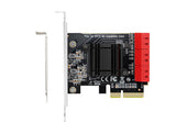 AREA SATA3×6ポート 増設 PCI Express×4ボード 増設ボード 拡張ボード 大型ヒートシンク搭載 ブートドライブ対応 ロープロファイル対応 SD-PE4SA-6L