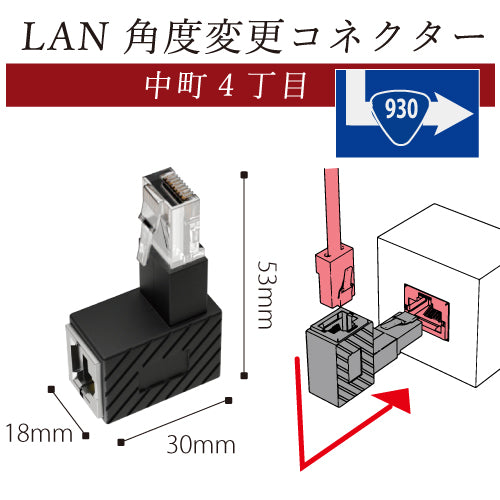 エアリア 世田谷電器シリーズ LAN角度変換アダプター 中町2丁目～５丁目  金属端子 カテゴリー6A対応 LANの向きを変えたい 90度に角度変換 ゲーム機 パソコン配線の整理整頓