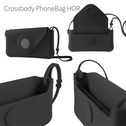 BONE Phone Bag CrossbodyBag HOR ホリゾンタル 水平 横開き スマホポーチ 一体成型のシリコン製 マグネット式 多機種対応　バッグ 散歩 かわいい おしゃれ 手ぶら ハンズフリー 洗える 清潔 やわらかい サコッシュ スマホバッグ 斜め掛け Bonecollection