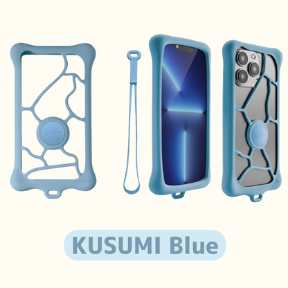 Bone BubbleTie2 シリコン KUSUMI iPhone16e 対応 のびる マルチバンパー ハンドストラップ付属 6.2～7.2インチのマルチサイズに対応 ケース バンパー スマホケース iPhone iPhone14ProMax ケース シリコン製  かわいい 多機種対応 耐衝撃 バブルタイ2 くすみ ニュアンスカラー  Bone ボーン　Bonecollection