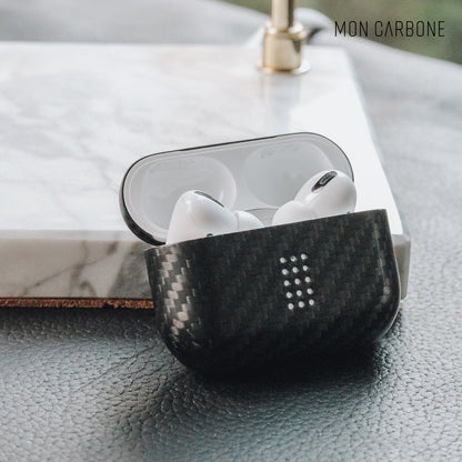旧機種対象！棚卸SALE！【訳あり/新品】monCarbone AirPoksPro ケース DuPont™ケブラー®を使用　本物のカーボンケース　マットorグロス　ワイヤレス充電対応　薄さ0.6mmで軽い モンカーボン