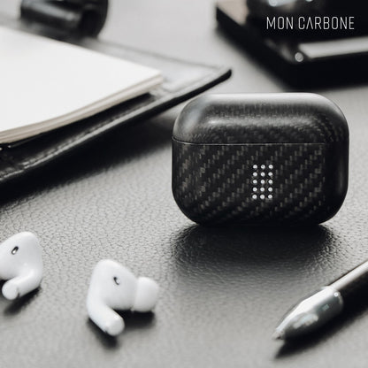 旧機種対象！棚卸SALE！【訳あり/新品】monCarbone AirPoksPro ケース DuPont™ケブラー®を使用　本物のカーボンケース　マットorグロス　ワイヤレス充電対応　薄さ0.6mmで軽い モンカーボン