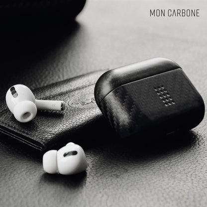 旧機種対象！棚卸SALE！【訳あり/新品】monCarbone AirPoksPro ケース DuPont™ケブラー®を使用　本物のカーボンケース　マットorグロス　ワイヤレス充電対応　薄さ0.6mmで軽い モンカーボン