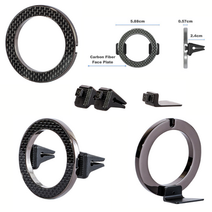 国内正規代理店 Moncarbone JustClickAir MagSafe対応 マグネット 吸着式 マウンター iPhone13 12 車載 エアコンフィン ダッシュボード 縦置き 横置き ワンタッチ ミリタリー カーボン 高級車 車載ホルダー monCarbone