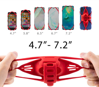 Bonecollection BikeTie4+powerStrap 自転車 スマホホルダー モバイルバッテリーホルダー 付  ハンドルバー用 シリコン製 4.7-7.2インチ 顔認証 FaceID TouchID 対応