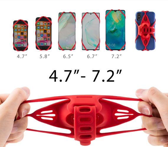 Bonecollection BikeTiePro4 自転車 ロードバイク スマホホルダー モバイルバッテリーホルダー 付き ステム用 縦型 シリコン製 4.7-7.2インチ 顔認証 FaceID TouchID 対応 BK20062