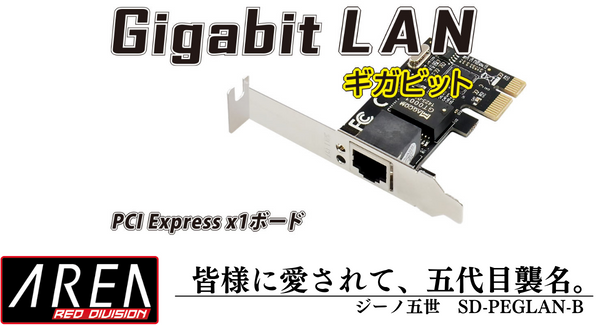 エアリア PCI Express接続 ギガビットLANボード ジーノ５世 SD-PEGLAN-B – エアリアダイレクト