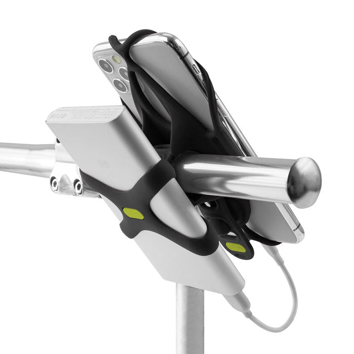 Bonecollection BikeTie4+powerStrap 自転車 スマホホルダー モバイルバッテリーホルダー 付  ハンドルバー用 シリコン製 4.7-7.2インチ 顔認証 FaceID TouchID 対応