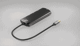 AREA TypeC接続 多機能マルチアダプタ 5in1 GigaBit LAN USB3.0×2ポート PowerDelivery (60Wまで) M.2SSDケース WindowsとMac両対応 テレワーク M2COMBO 超複合体部隊 FIVE RANGER　SD-M2COMBO
