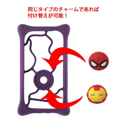 オプション品！ チャームボタン  BubbleTie PhoneTie CupTie マルチケース用  かわいい MARVEL スパイダーマン アイアンマン Bone Charm LF16201 Bonecollection