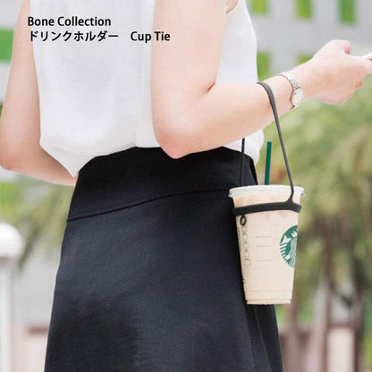 ドリンクホルダー カップホルダー タピオカ 持ち運び コーヒー スタバ シリコン製 タンブラー アイスコーヒー レモネード バナナジュース タピ活 タピる CupTie LF18082 Bonecollection