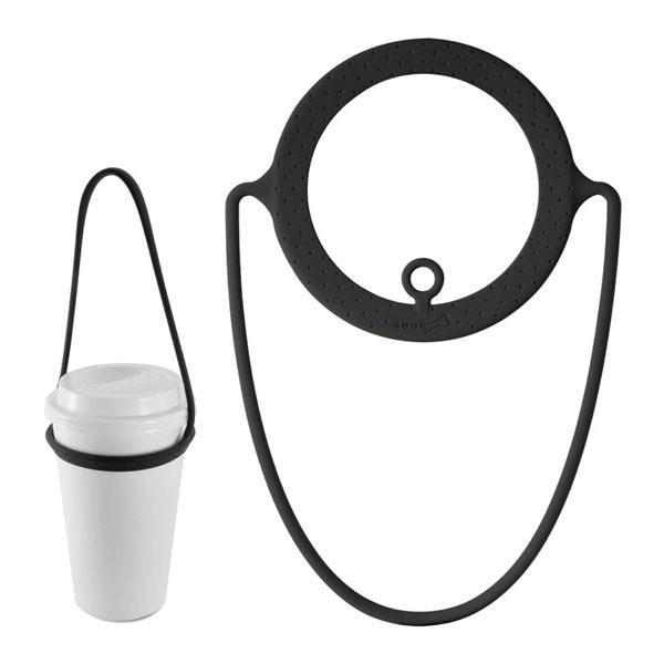 ドリンクホルダー カップホルダー タピオカ 持ち運び コーヒー スタバ シリコン製 タンブラー アイスコーヒー レモネード バナナジュース タピ活 タピる CupTie LF18082 Bonecollection