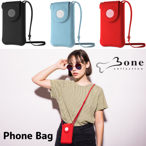 【数量限定プレゼント付】BONE Phone Bag スマホポーチ 一体成型のシリコン製 マグネット式 多機種対応　Bonecollection  バッグ 散歩 かわいい おしゃれ 手ぶら